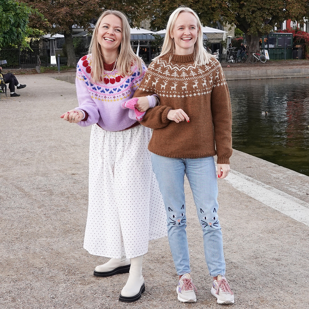 Sweater til voksne med juletræer og rensdyr - strikkeopskrift - Billede 3